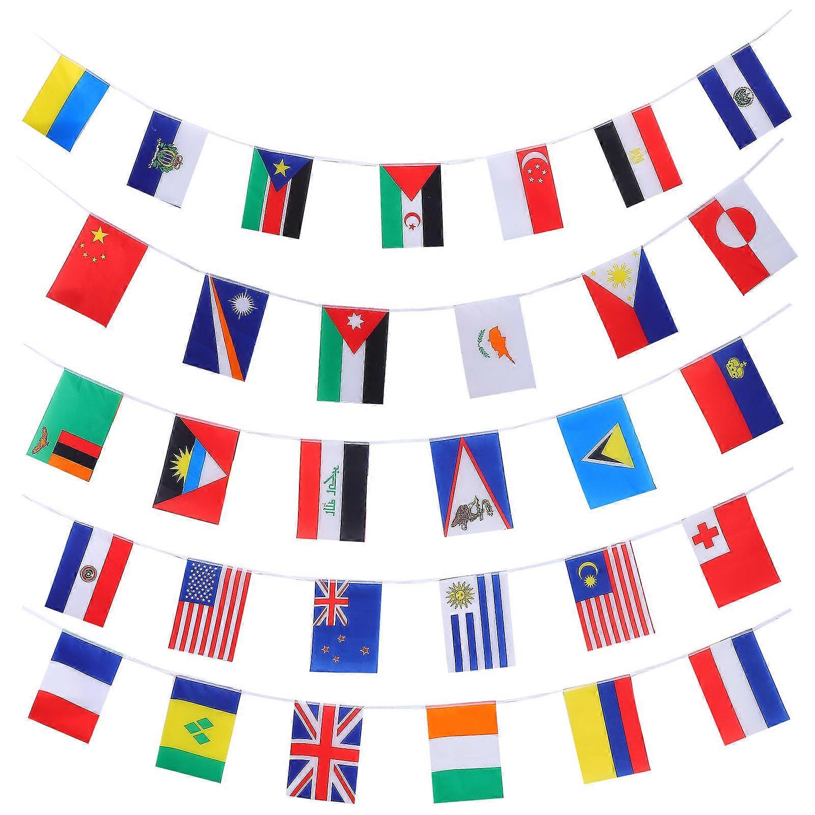 Small Flags Banner for Decoration 1Pcs 100 Countries National String Flags