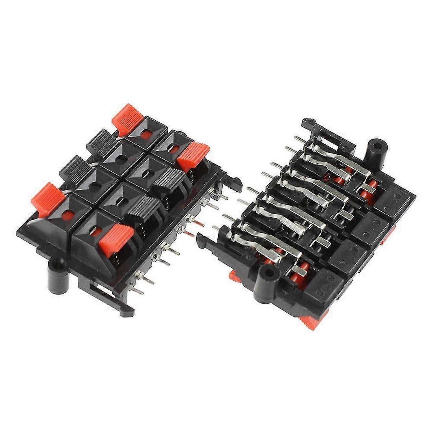 2Pcs 64x40x20mm 8 Positions Push in Jack Spring Load Speaker Terminals