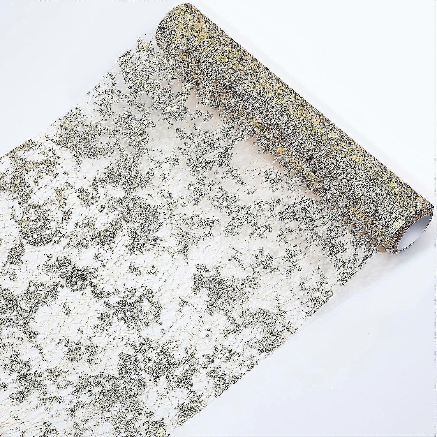 Sparkling Metallic Gold Polyester Table Runner - 29cm x 5m - Thin Table Decoration