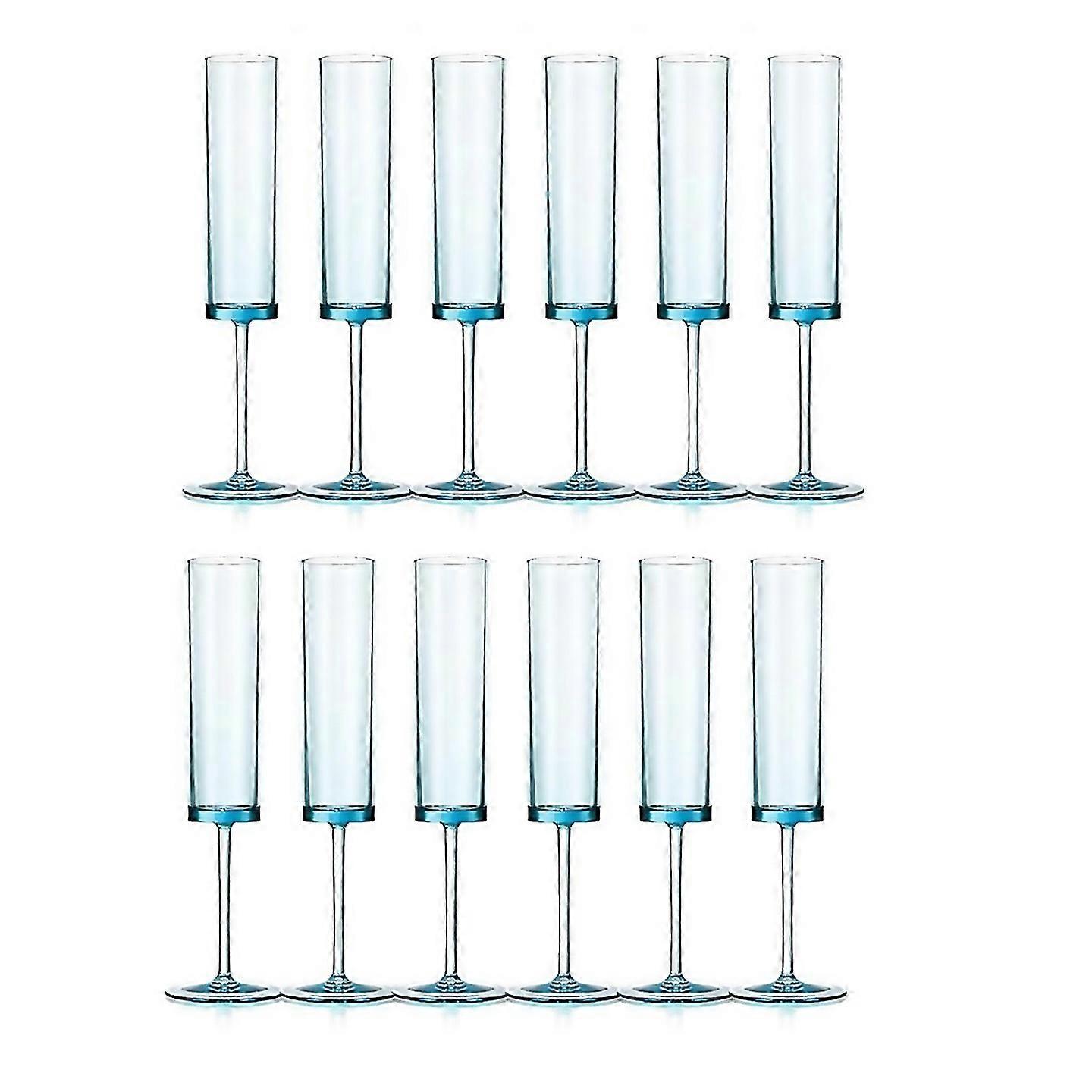 For 6 Oz Square Champagne Glasses Stemmed Coupes Blue