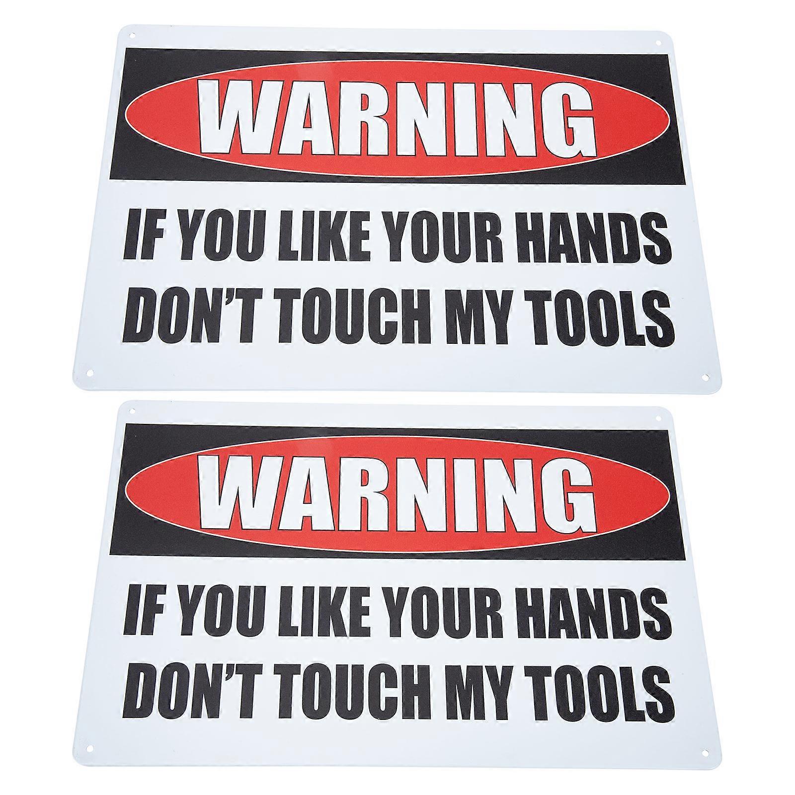 Caution Signs Iron Sheets Private Property Signs for Yard 2Pcs Set