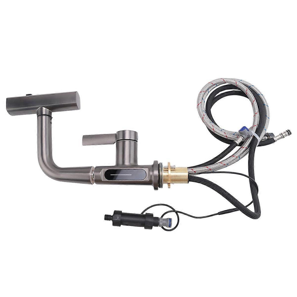 Cold Hot Mixer Taps Rotatable Sink Lifting Basin Faucet-D