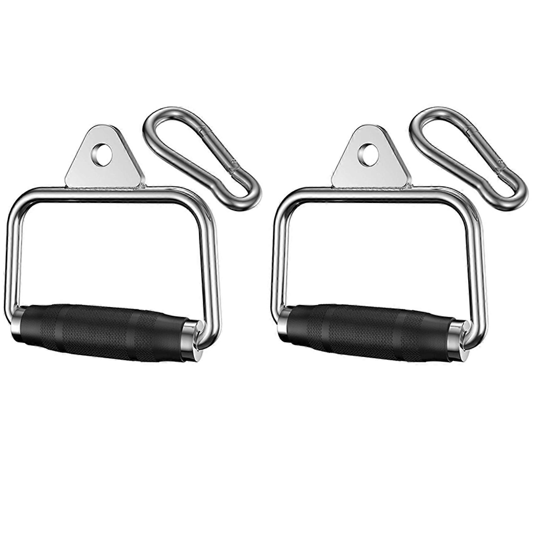 2X Pulldown Cable Machine Handles, Heavy Duty Triceps Biceps Down Cable Handle for Pulley Workouts H