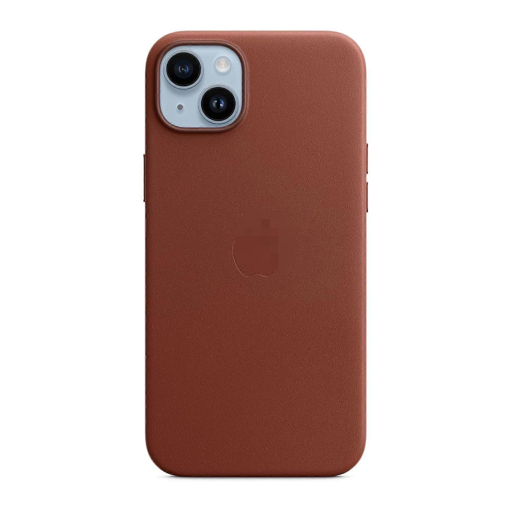 Compatible with iPhone 14 Plus Leather case with MagSafe Fast wireless charging 6.7"in-Umber