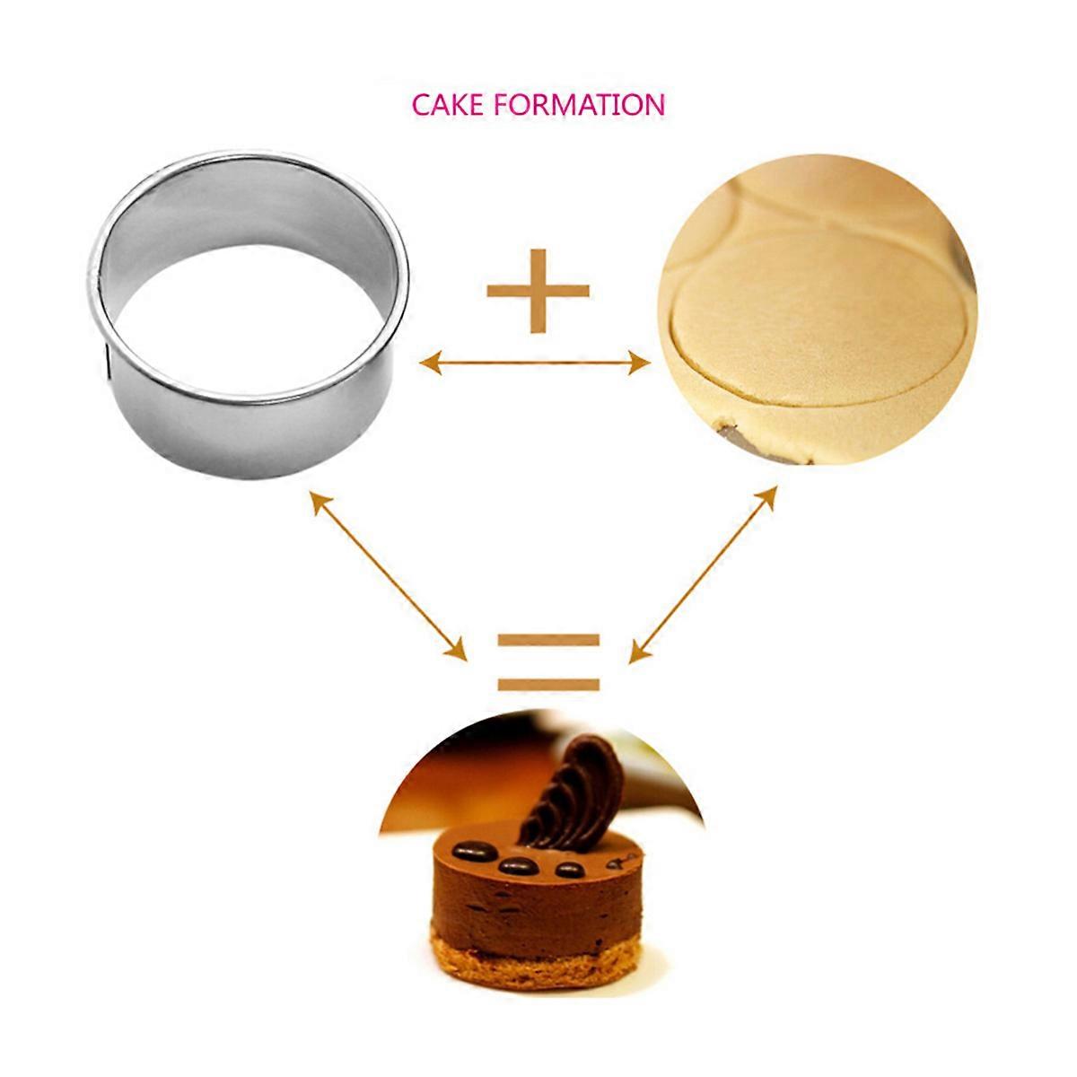 Silver Egg Cake Cookie Cutters Round Pastry Mold for Baking Use 12Pcs Set
