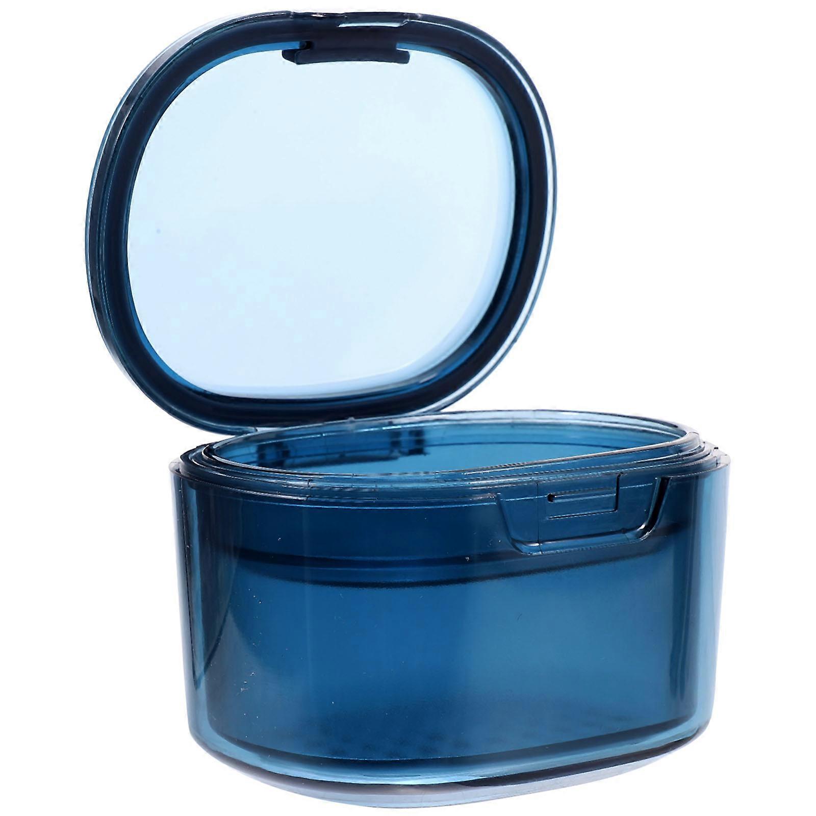 Pc Blue Denture Storage Box Container for Storage Use 2Pcs False Tooth Case