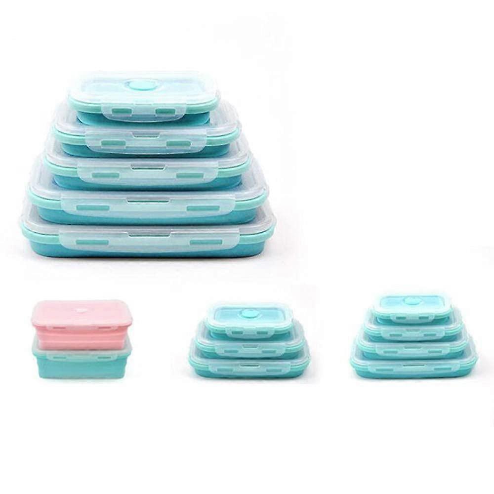 Portable Silicone Collapsible Breakfast Box 800ml Capacity Pink Rose Color NonToxic FoodGrade Camping Storage