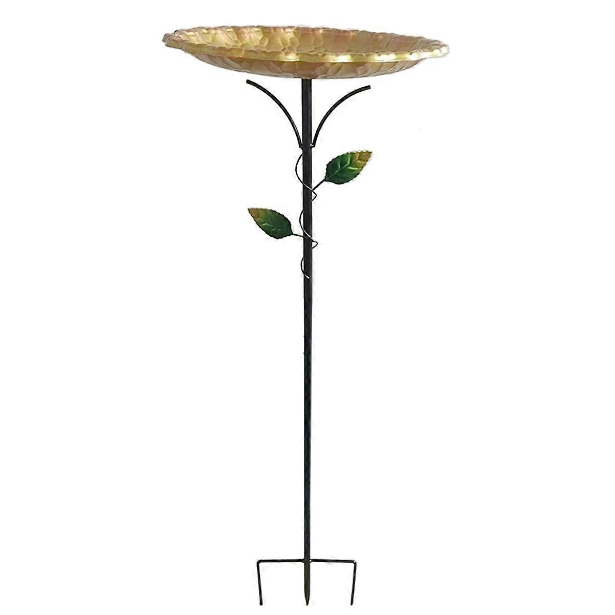 Retro Bird Bath Freestanding Outdoor Gold