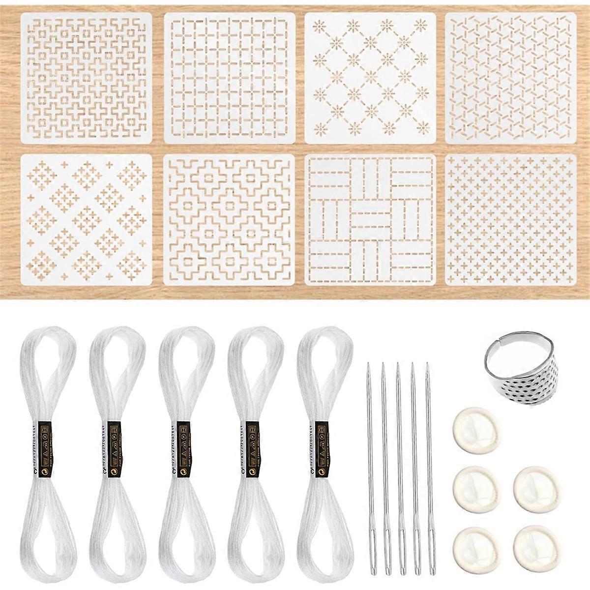 24Pcs Plastic -Stencil Kit 4.7 X 4.7Inch Geometric Pattern Template Drawing Line Embroidery Pattern