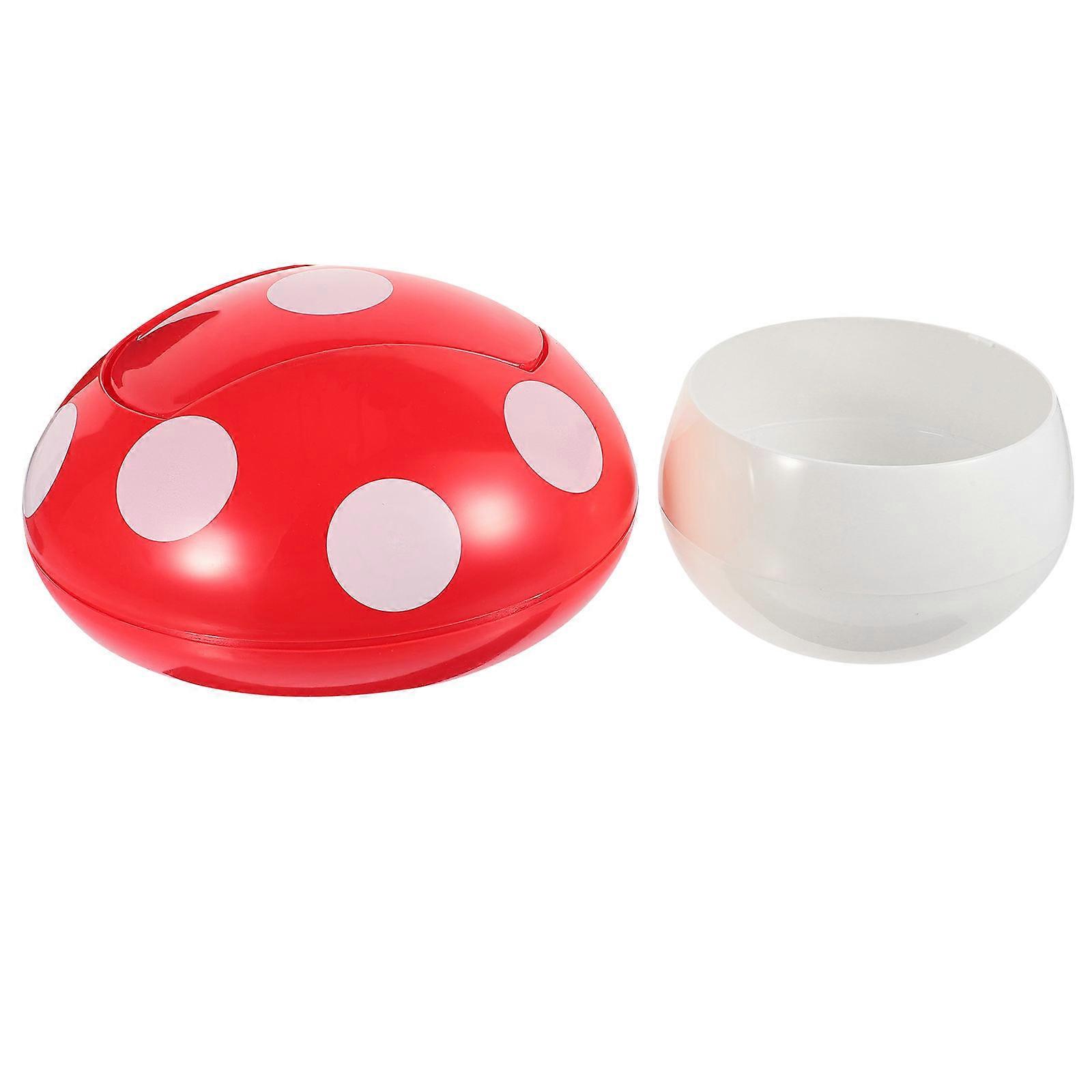 Mini Trash Can Red Decorative Mushroom Trash Can ABS with Space-Saving for Home Use