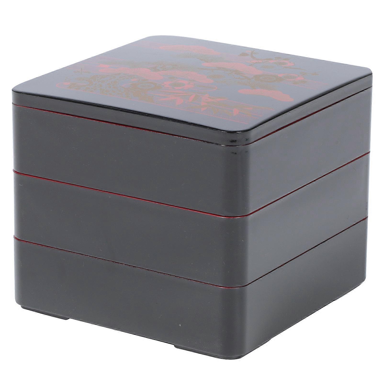 Food Containers Japan Sushi Box Three Layer Family Friends 19.5x19.5x16.5cm Multi-layered 1Pc