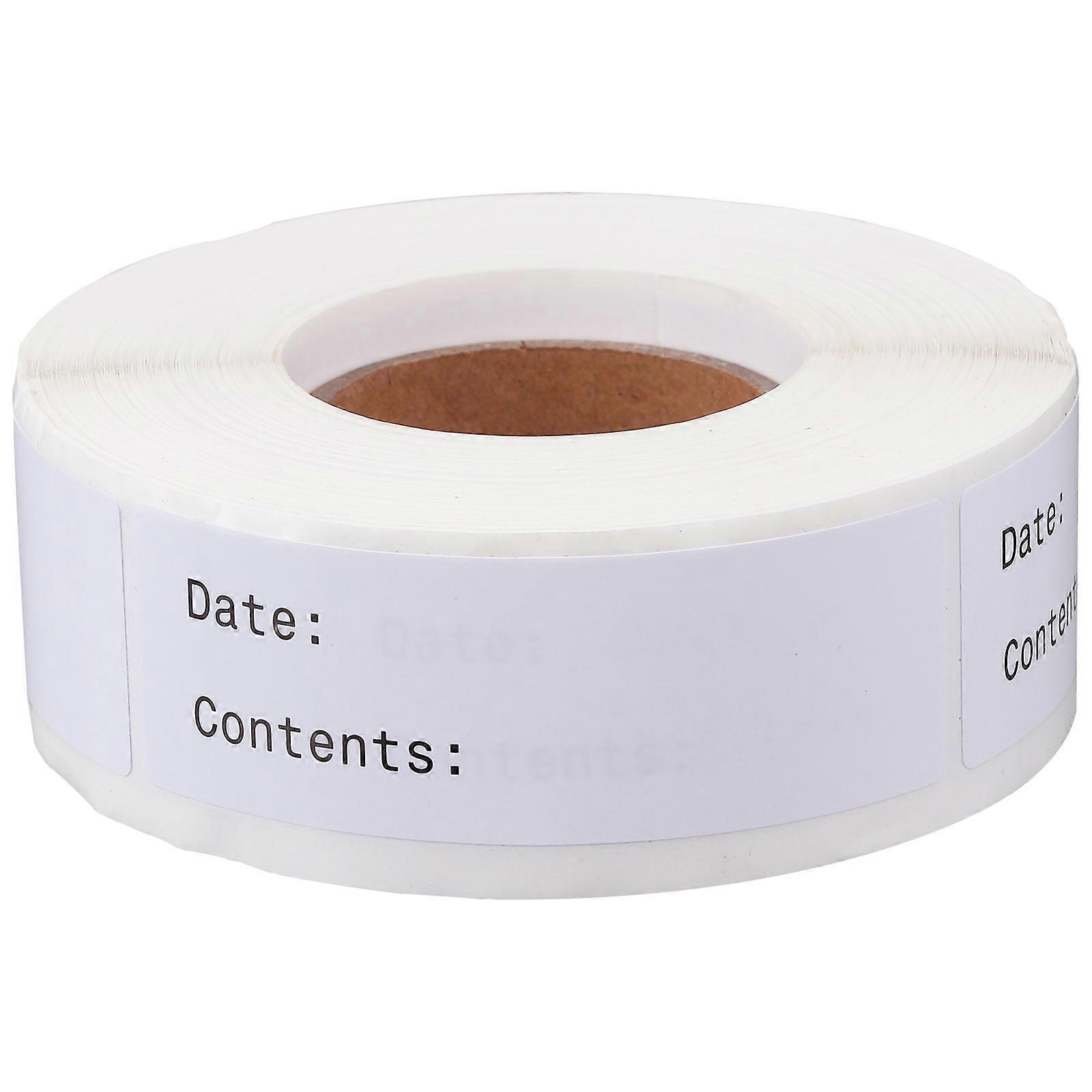White Food Marked Label Category Stickers for Home Use 3 Rolls Classified Labels