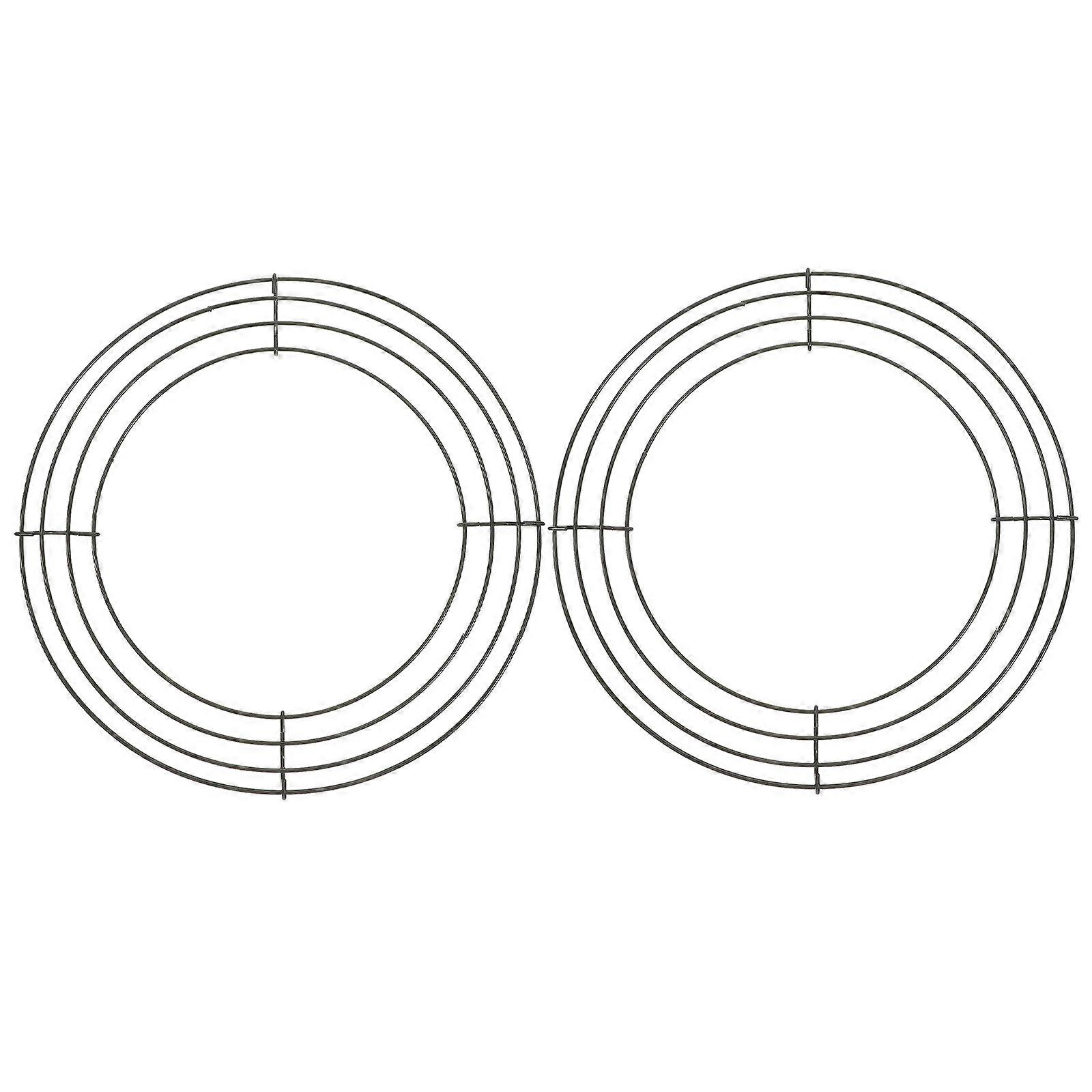 Metal Wreath Frame 2Pcs Green Iron Wire Frame for DIY Crafts with Sturdy Base