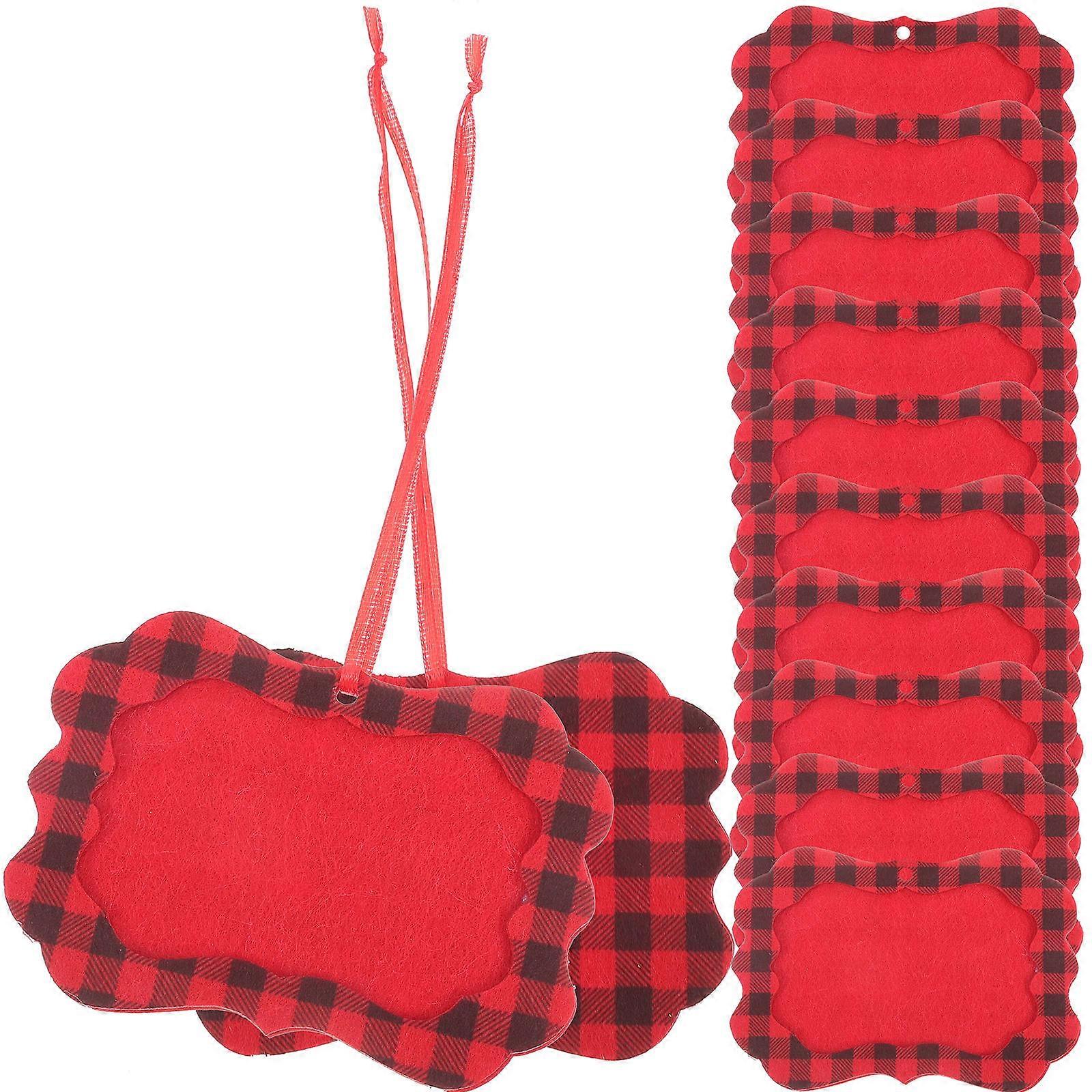 Red Felt Picture Frame Pendant Christmas Tree Decor for Party 48Pcs