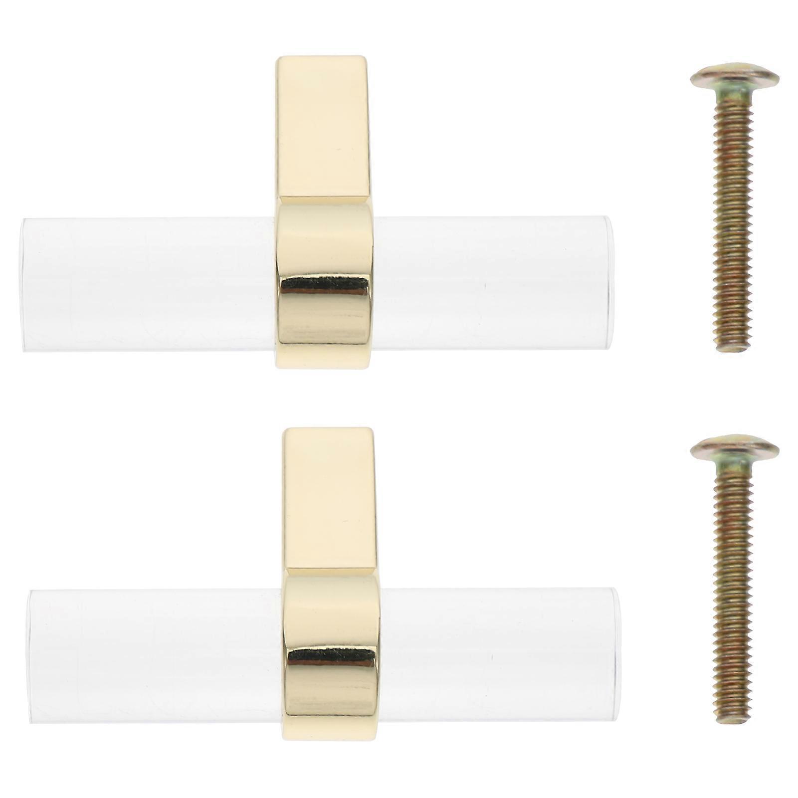 Cupboard Door Knobs 2Pcs Decorative Acrylic Pulls T Bar Shape Home Improvement Stylish Look