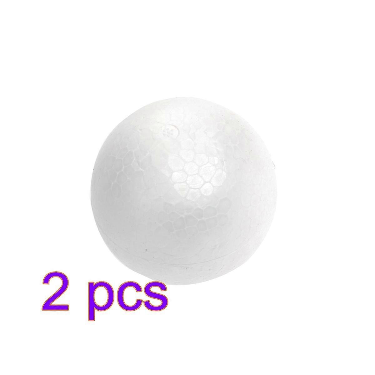 White Christmas Polystyrene Ball for Craft Use 2Pcs Decorative Spheres