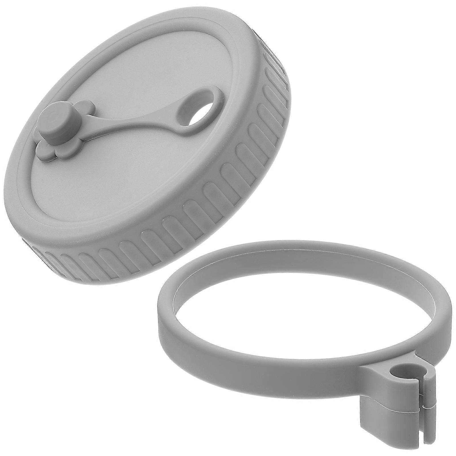 Kitchen Jar Lid Silicone Lid for Use 2Sets Grey
