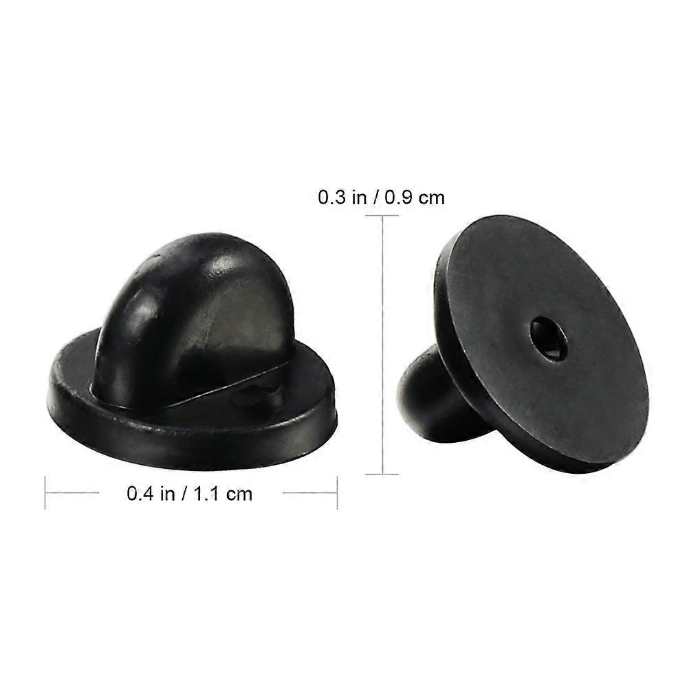 Pin Clasps Plastic Caps for Replacement 200Pcs Black PVC Brooch Caps