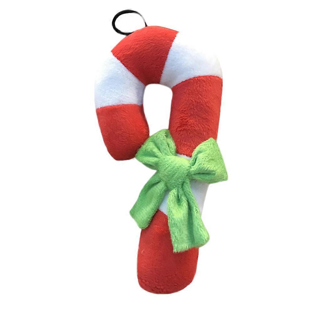 Pet Sound Toy Dog Plush Chew Toy for Playing 6Pcs Red Christmas Stick