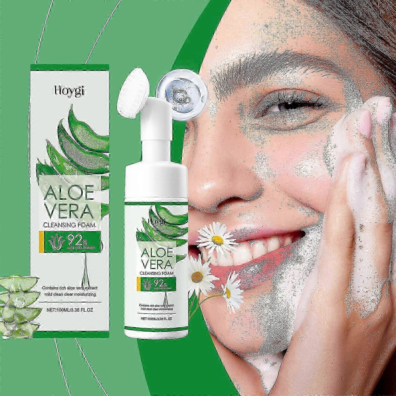 منظف الوجه بالصبار ، غسول الوجه بالصبار ، 92٪ منظف رغوة الصبار ، غسول الوجه اللطيف ، ترطيب للبشرة الحساسة