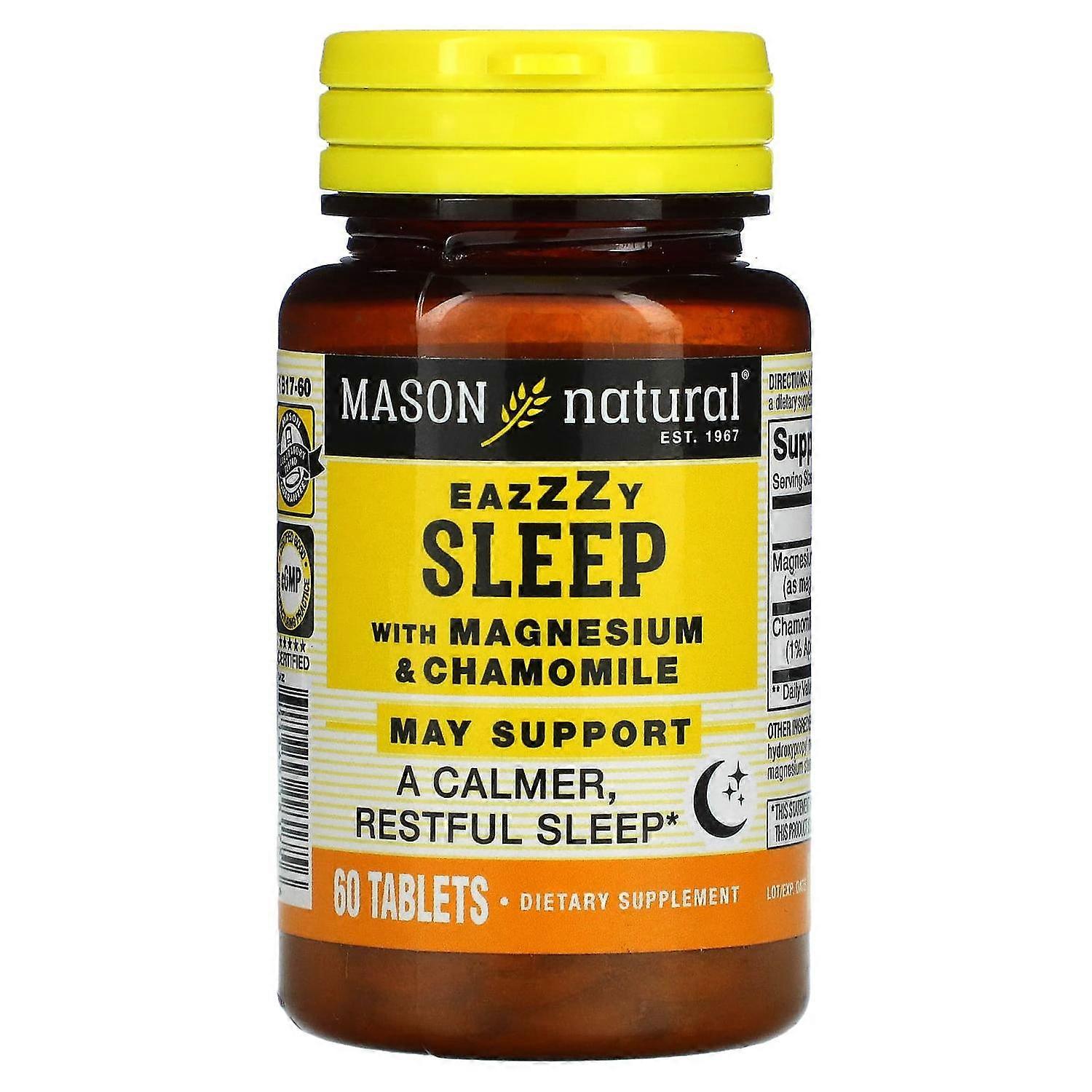 Mason Natural, Eazzzy Sleep with Magnesium & Chamomile, 60 Tablets