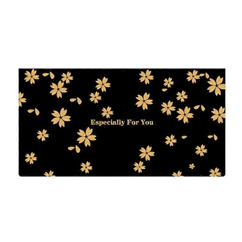 12 PCS Black Bronzing Greeting Card Holiday High-End Golden Blessing Greeting Card With Envelope(Four Leaf Clover)
