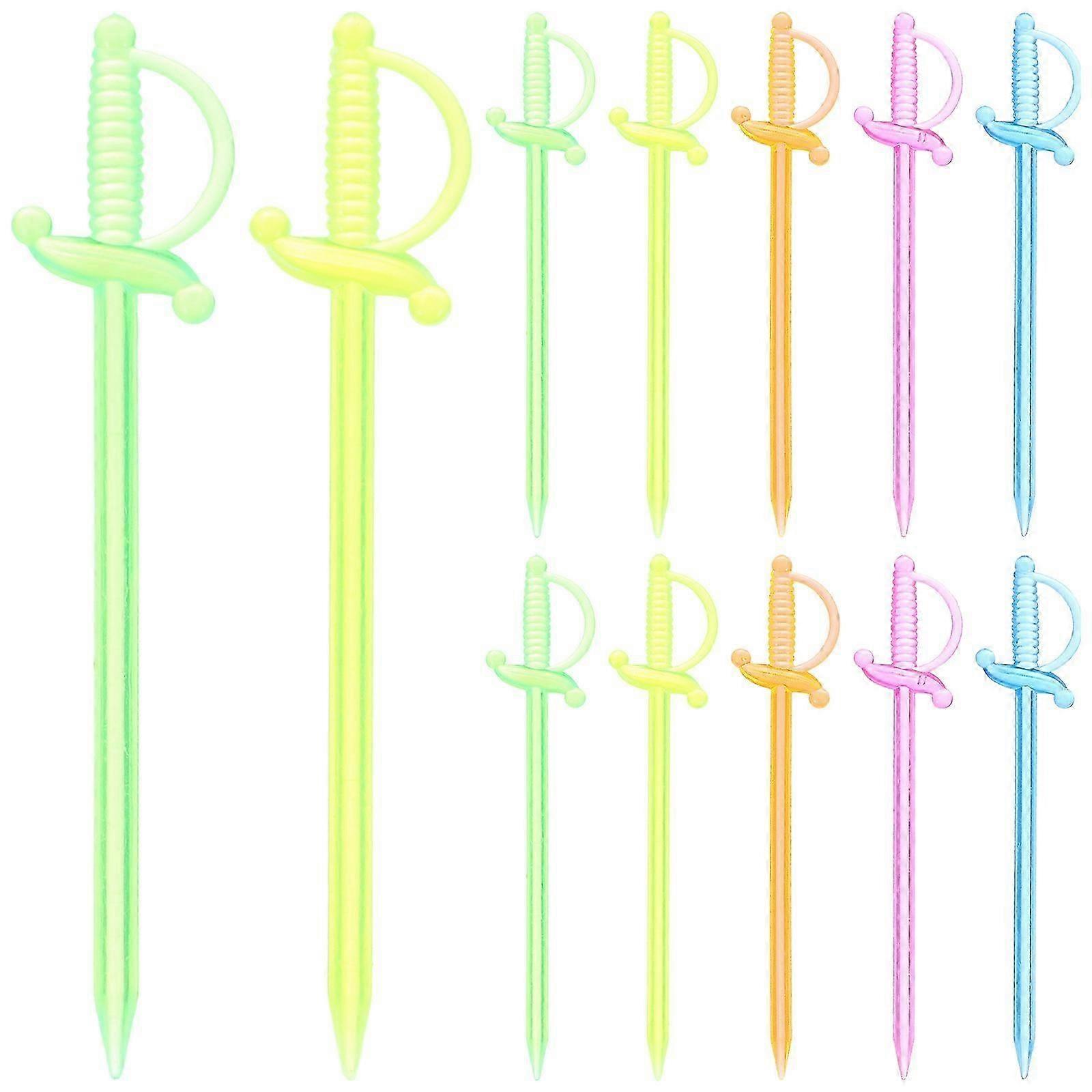 200pcs Plastic Cocktail Sword Picks Party Fruit Picks Sword Shaped Appetizer Picks