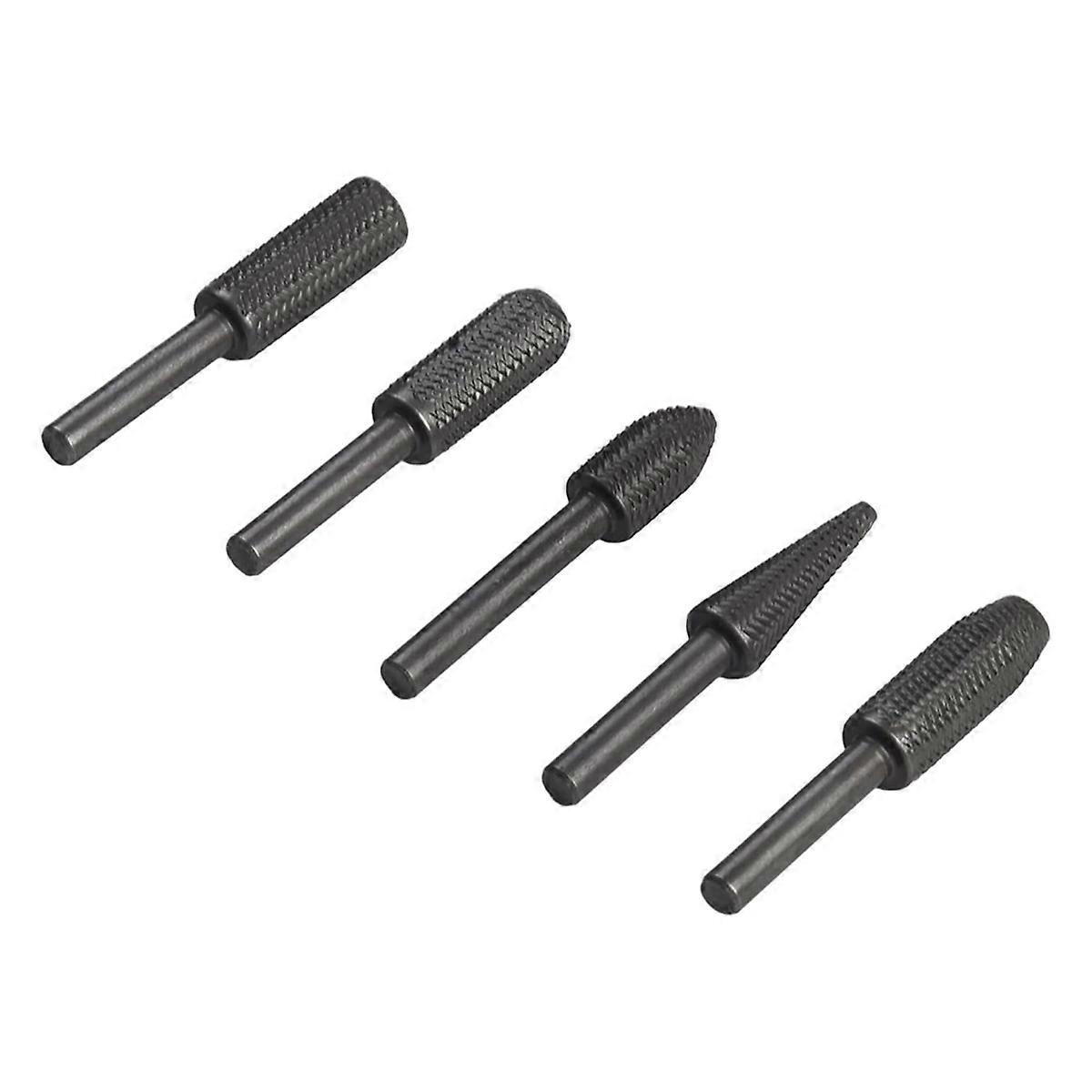 5Pcs Set Rotary Rasp File Steel File Router Grinding Burr 6mm Shank Grindinol for Die Grinder Drill Wood-Working Carving