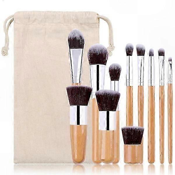 Eco-Friendly Bamboo Makeup Brush Set - Professional Kabuki Kit