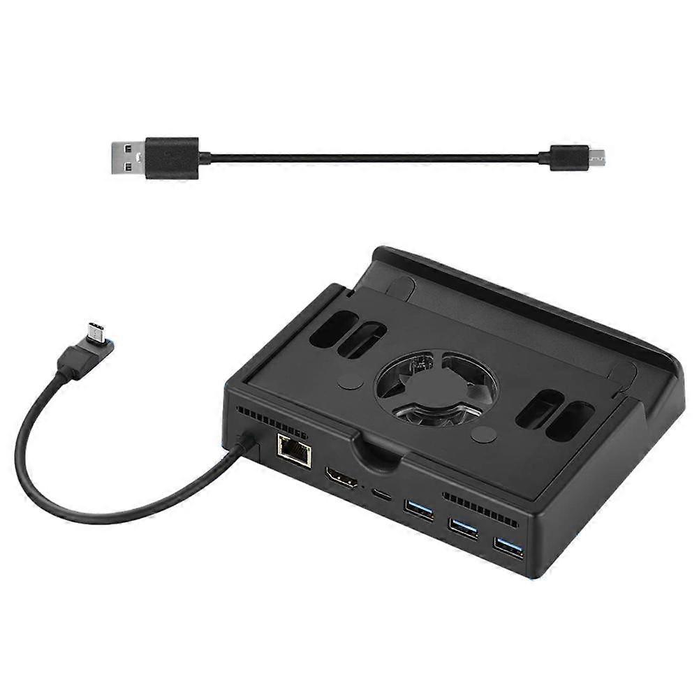 For Switch2 Cooling Base with PD100W Fast Charging Multi Functional Docking Station Cooling Fan Gigabit Ethernet HDMI 4K 60Hz