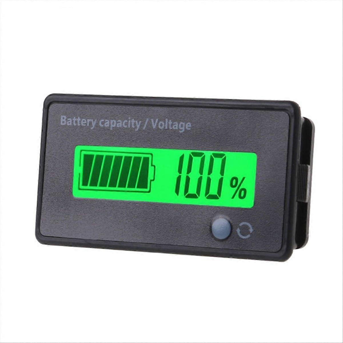 12V-72V Lead Acid Lithium Battery Capacity Voltage Meter Green Screen