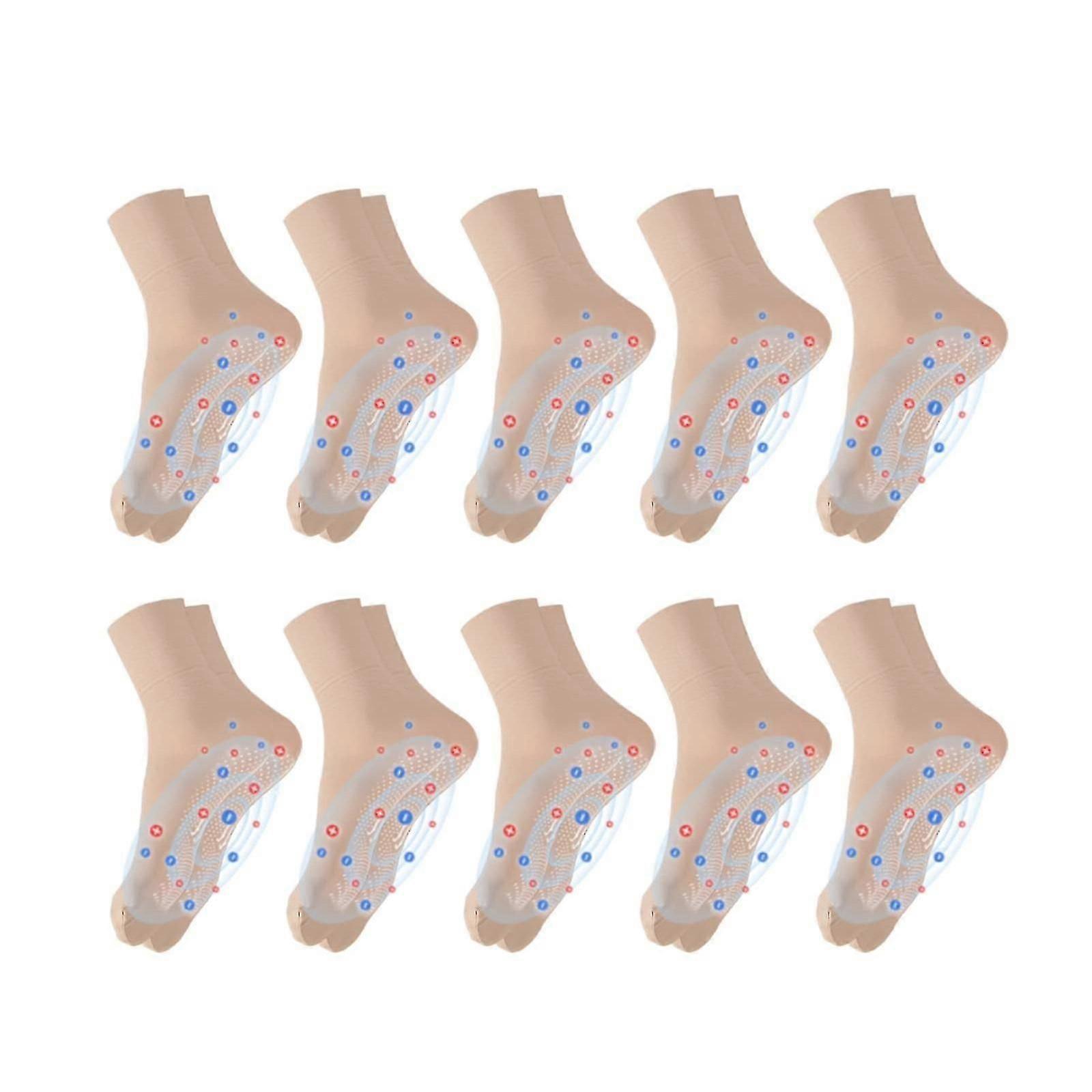 10 Pairs Tourmaline Ionic Body Shaping Stretch Socks, Spring Summer Negative Ion Body Sculpting Stretch Socks