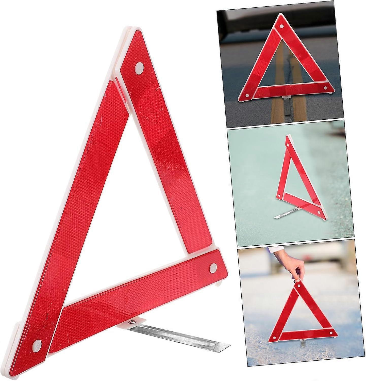 Foldable Reflective Emergency Triangle Car Warning Sign, Compact, LowLight Visibility, Easy Storage