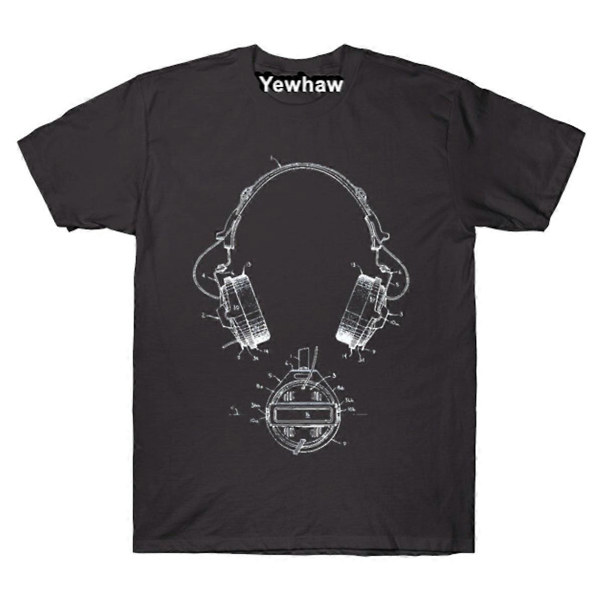 headphone blueprint T-shirt