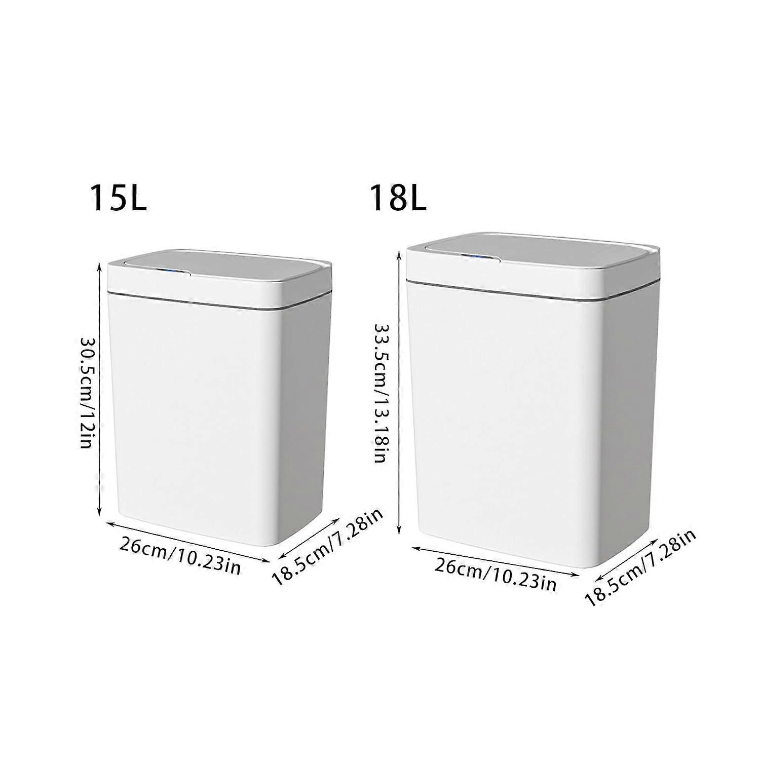 Sensors Activated Trash Can 15/18L Rechargeable NoTouch Garbage Bin For Kitchen And Bathroom