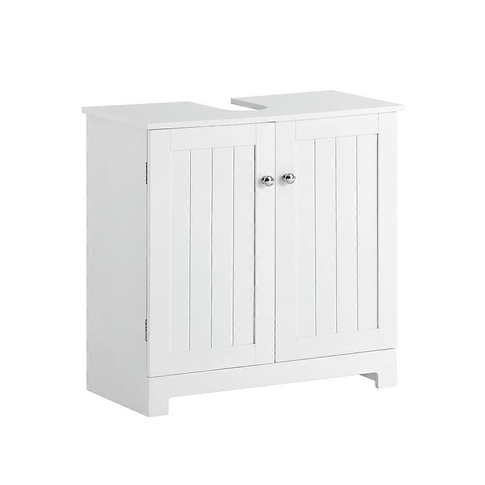 SoBuy BZR18-W,Under Sink Bathroom Cabinet Bathroom Storage Unit with Doors and Adjustable Shelf Under Sink Storage, Suitable for Vessel Sink