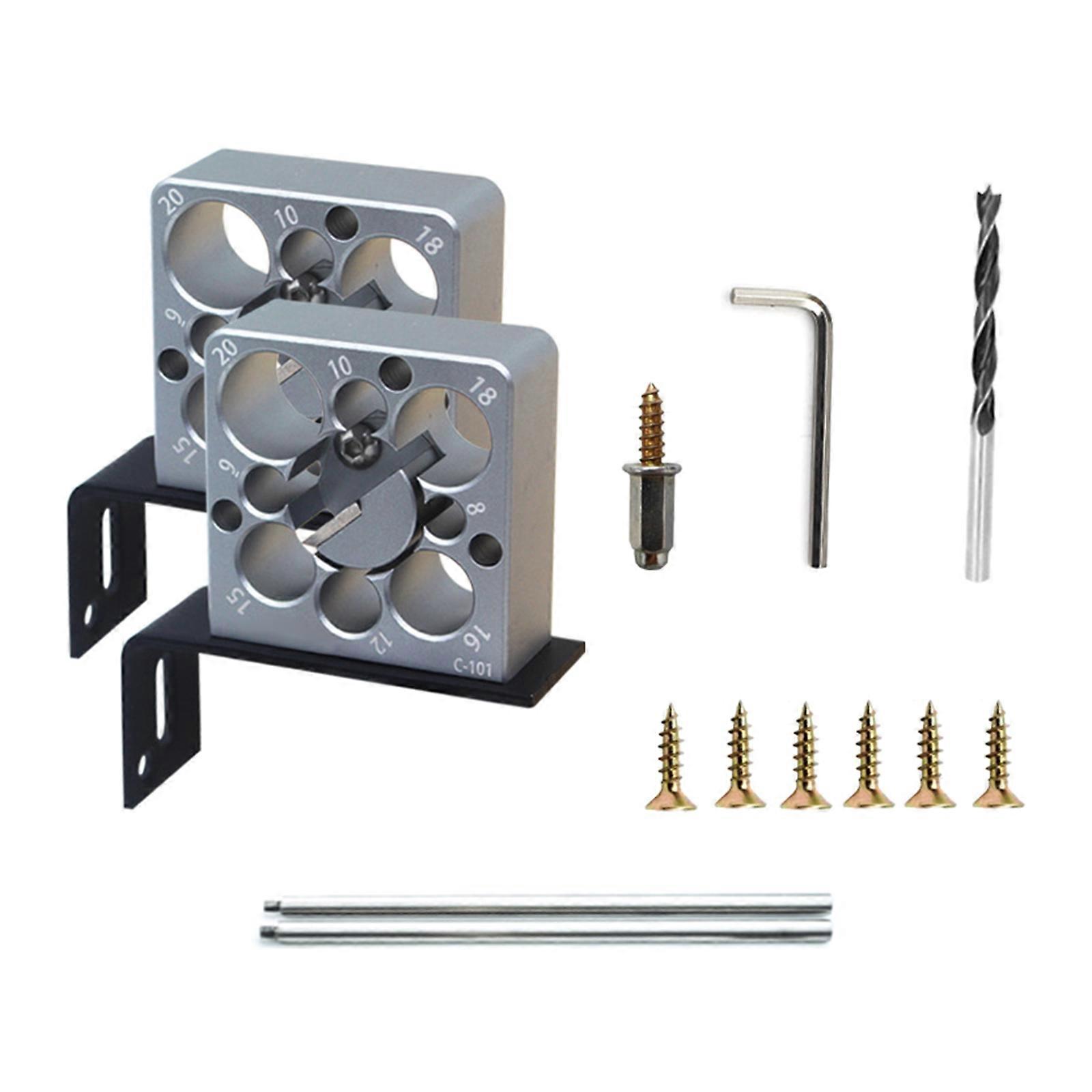 Heavy Duty Aluminum Dowel Jig Tool Adjustable 8 Hole Diameter Setting From 8mm To 20mm Drill Compatible For Carpentry Multicolor