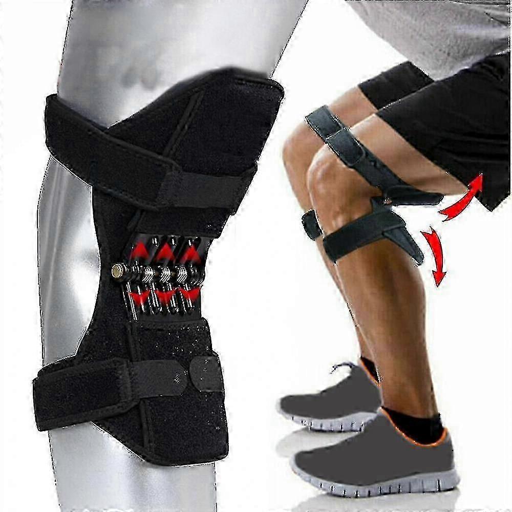 2022 Updated Power Knee Stabilizer Pads - Pair with 4 Springs for Joint Support and Injury Protection