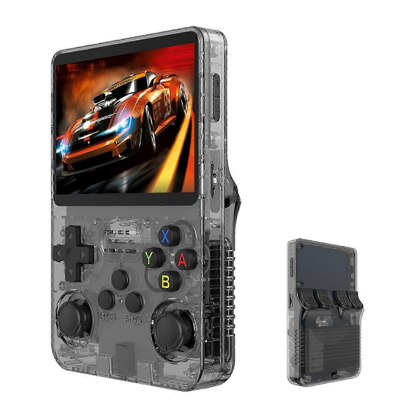 R36S Retro Handheld Video Game Console Linux System 3.5 Inch IPS Screen-16 and 128GB-Black