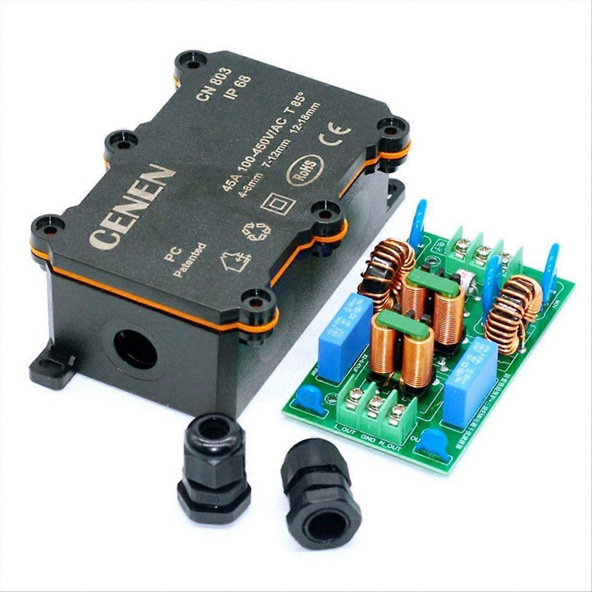 110V 220V AC Filter External -Anti-Interference AC Power Filtering Board 15A with Shell