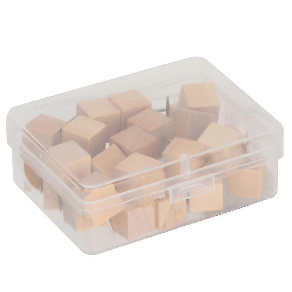 Practical Durable Delicate Wooden Pushpin Cute Style In High Quality(30pcs, square pushpin)