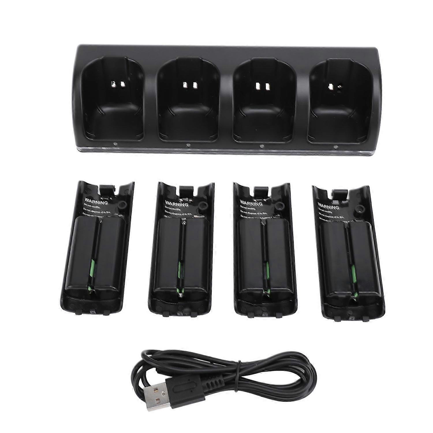 Controller Charger Station for Wii Remotes Controller Charger Dock Station with 4 Pack 2800mAh Recha