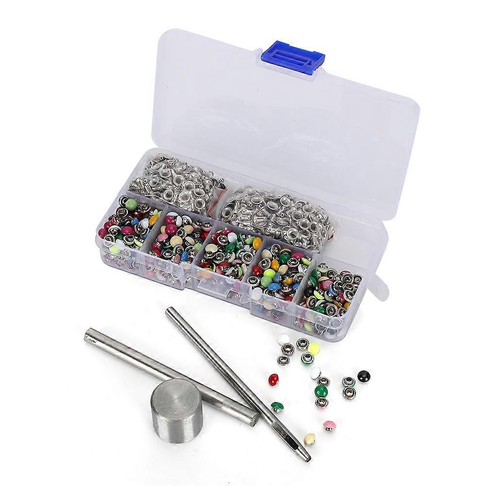 380 Set Round Mushroom Rivets Brass Color Leather/Belt/Handbag Decor DIY Tool Box 6mm