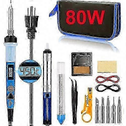 80W Digital Soldering Iron Kit with Adjustable Temperature for Electronics Welding