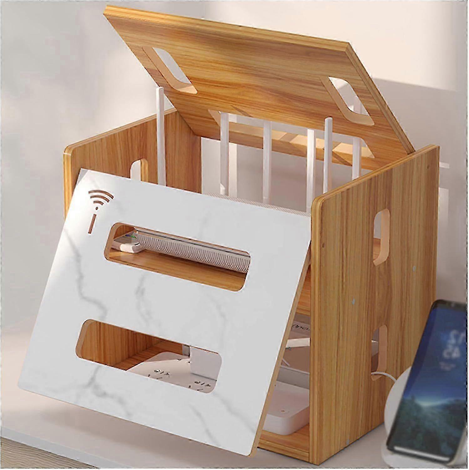 Latest Model  Router Storage Box Desktop Power Router Fences,Multi-Layer