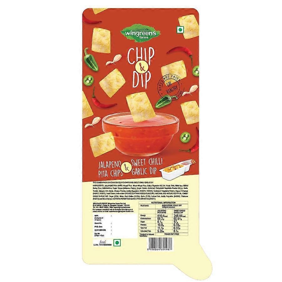 Чипсы с Халапеньо со Сладким соусом чили (80 г), Jalapeno Pita Chips with Sweet Chilli Garlic Dip,  Wingreens Farms