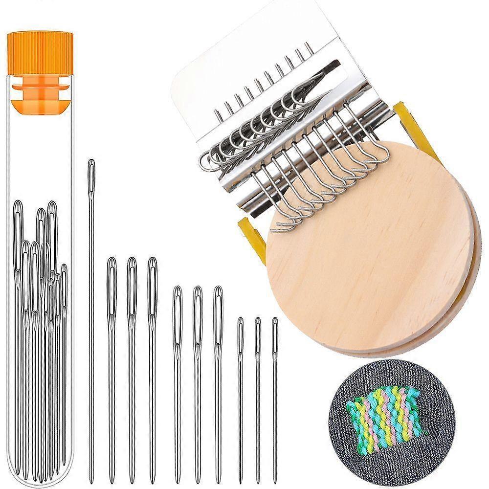 Metal DIY Textile Tools Small Loom Fun Mending Loom Speedweve Type Weave Tool Darning Machine Loom