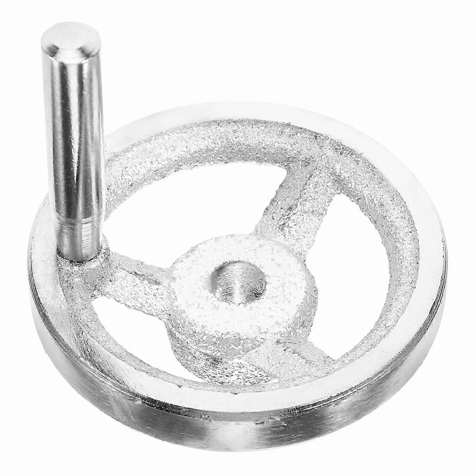 Carbon Steel Handwheel with Crank Handle for Lathe Machines Round Revolving Knob