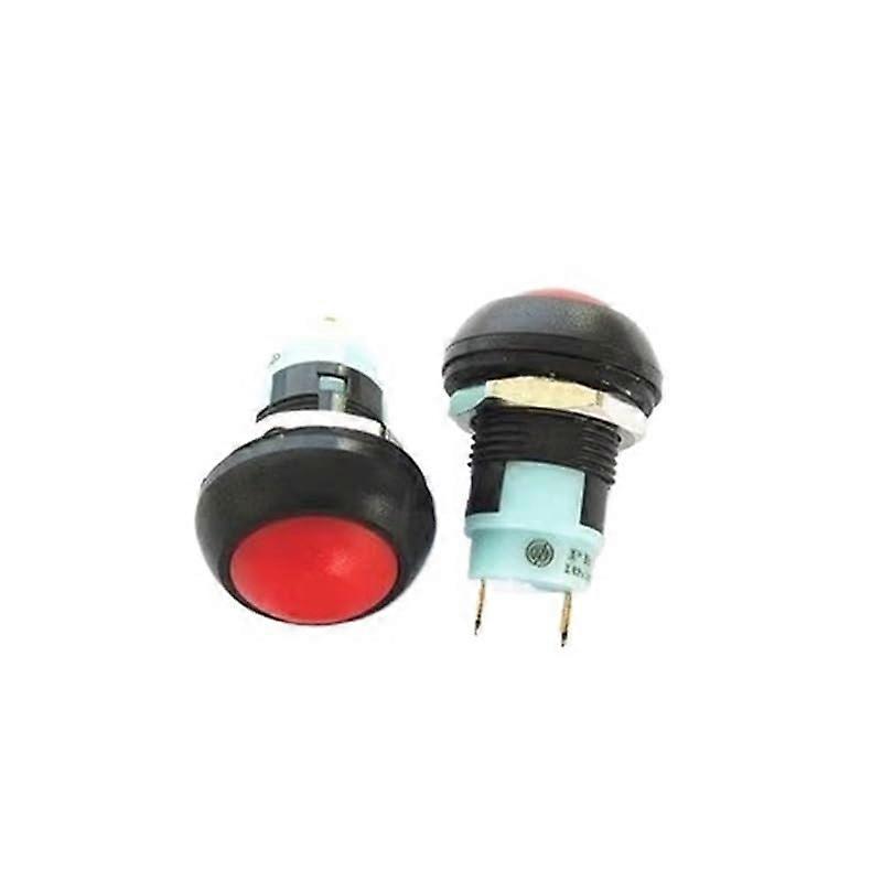 2 Pack Red 12mm Round Latching Push Button Switch 3A 250V for Electronics Projects