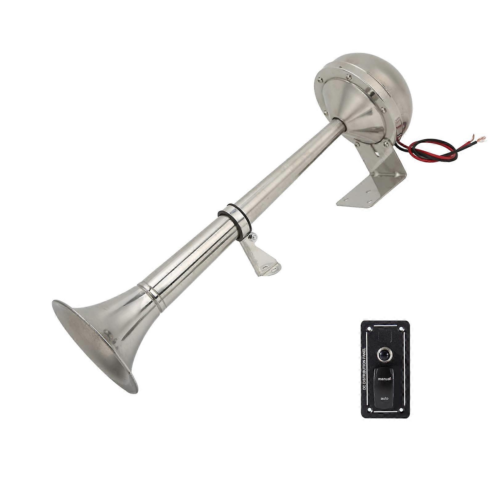 Easy Install Car Single Trumpet Electric Horn 12V System Multiple Use Vehicles Ships Stainless Steel Rustproof Structure Multicolor